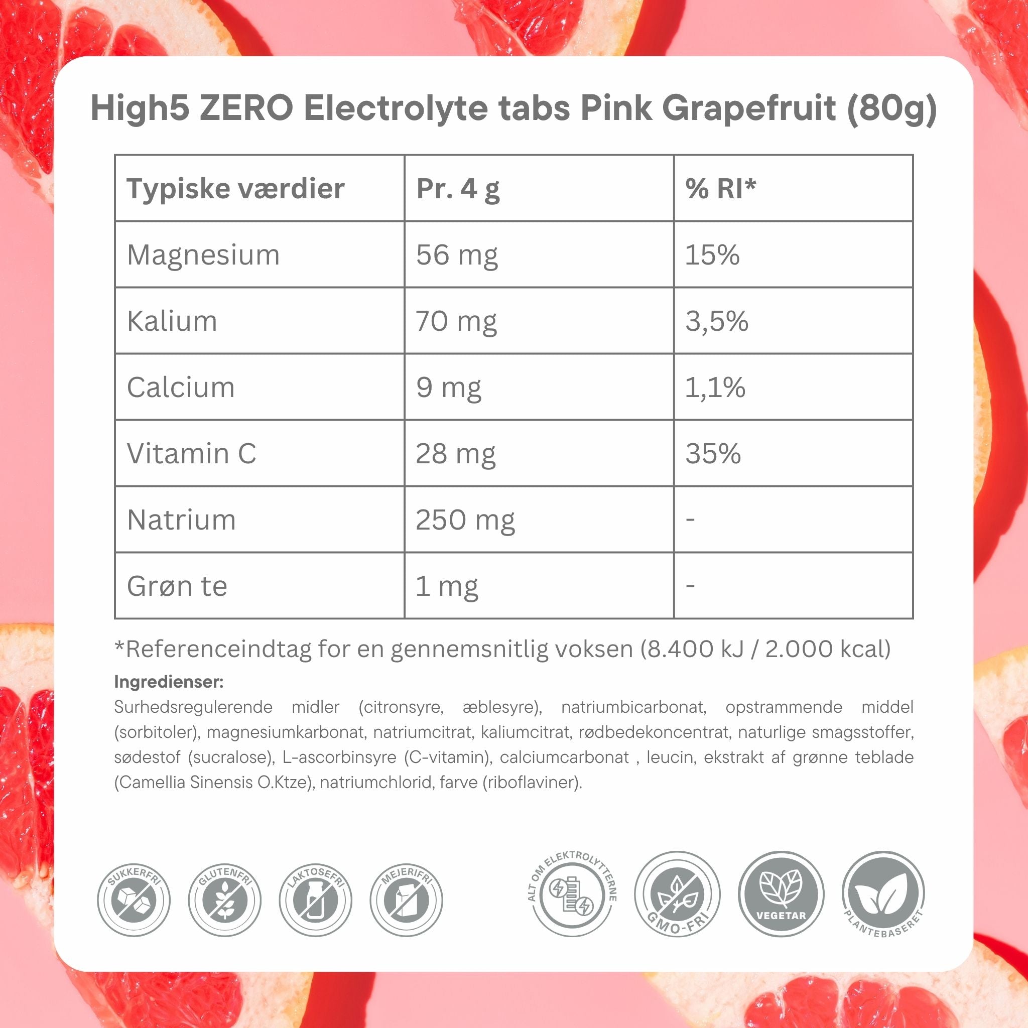 High5 Elektrolyttabletten ZERO Pink Grapefruit (20 Tabletten)