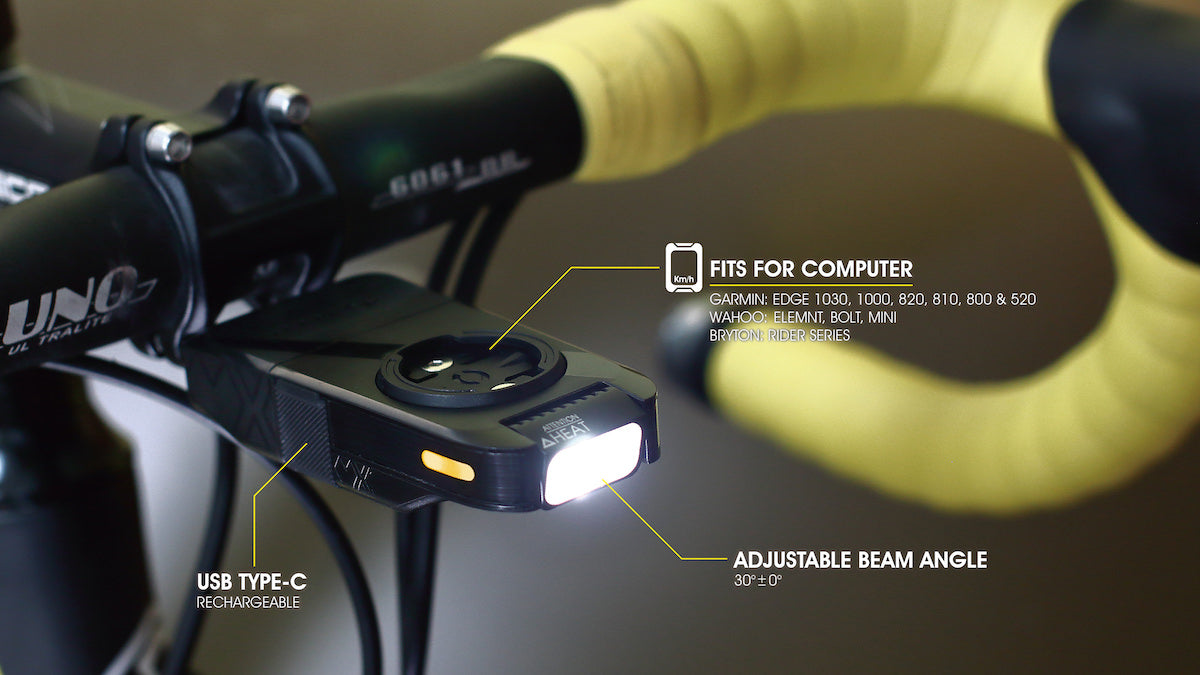 MOON Frontleuchte 400 Lumen integrierter Computerhalter