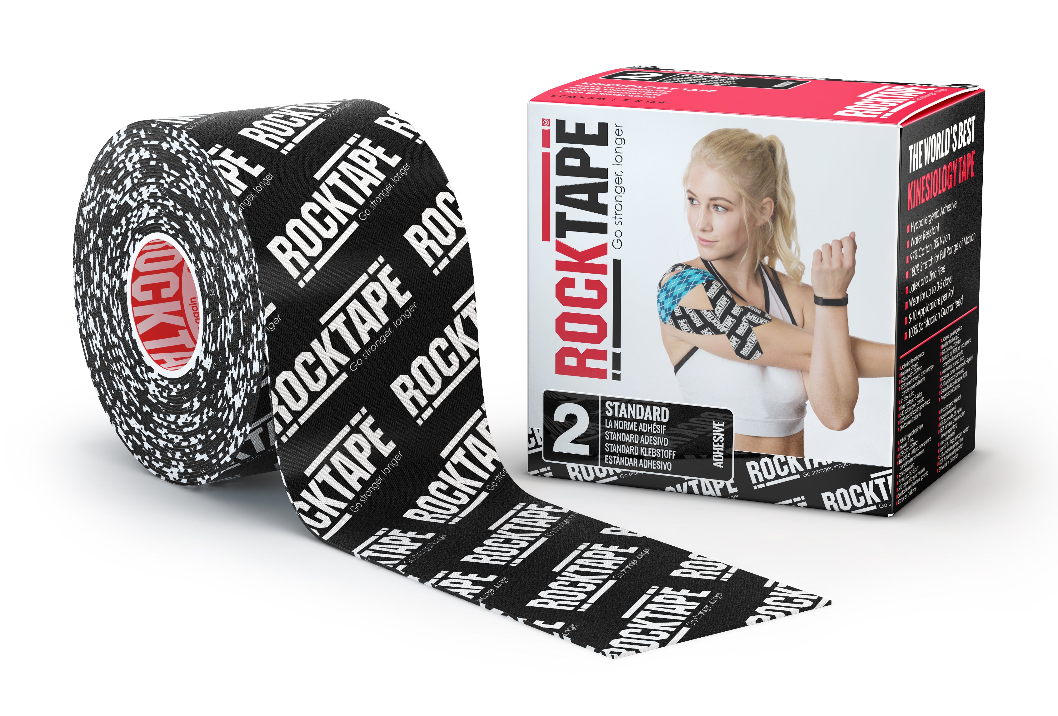 RockTape Kinesiologie-Tape 5cm x 5m Logo Schwarz