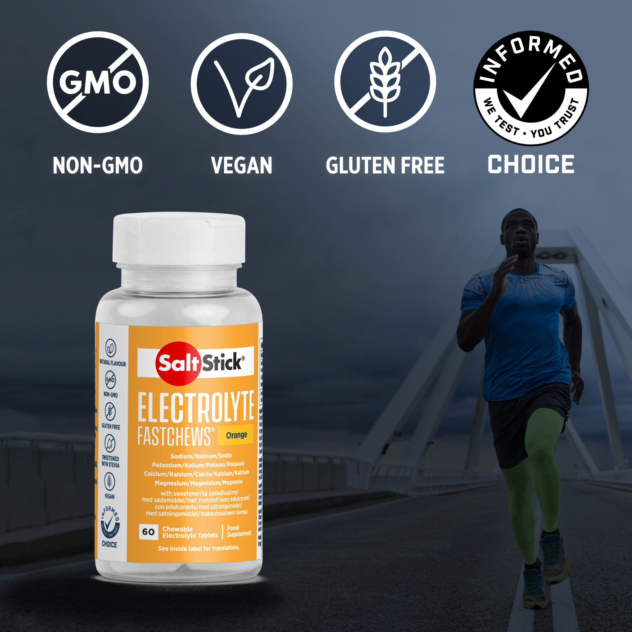 SaltStick Elektrolyt Fastchews Orange (60 Kautabletten)