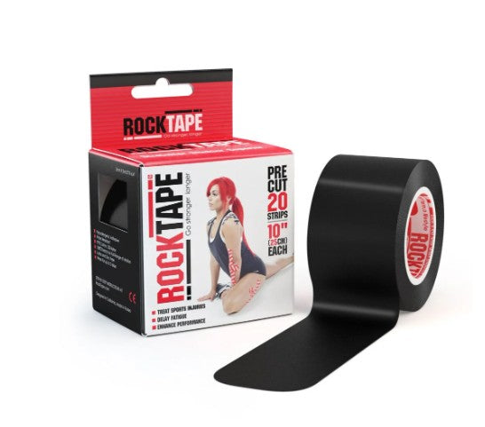 RockTape Kinesiologie-Tape 5cm x 5m Schwarz in 20cm Stücken