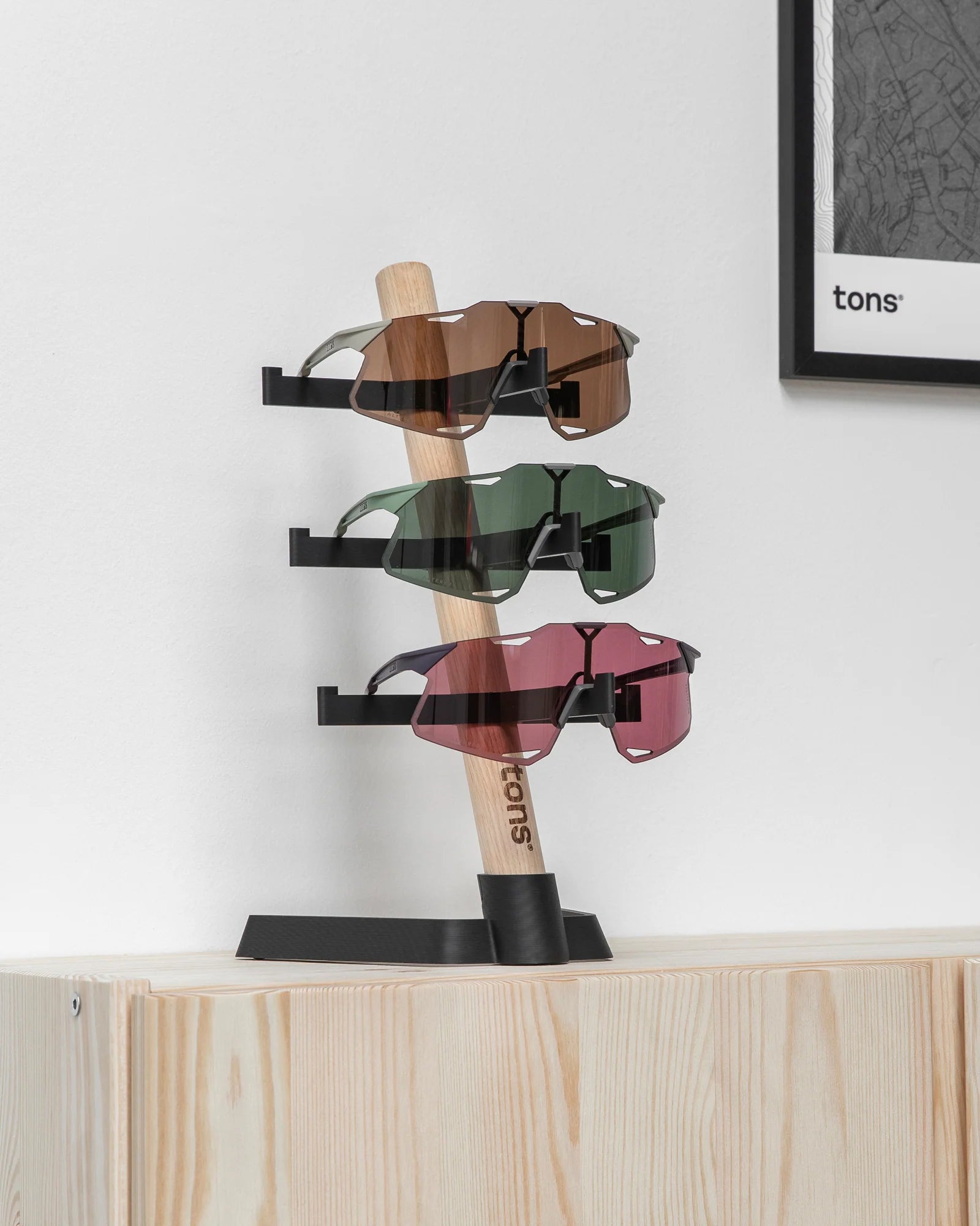 Tons Desk Organizer 3x Gläser Eiche Natur