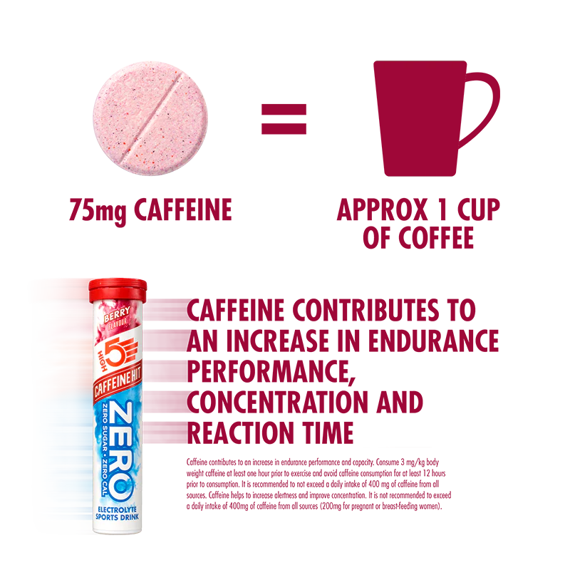 High5 Elektrolyt-Tabletten ZERO Berry Caff (8x20 Tabletten) MHD-Ware