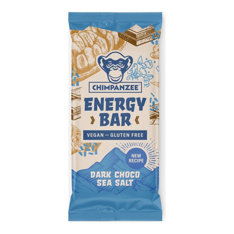 Chimpanzee Energibar Dark Chocolate & Sea Salt 55 g (15 stk.)