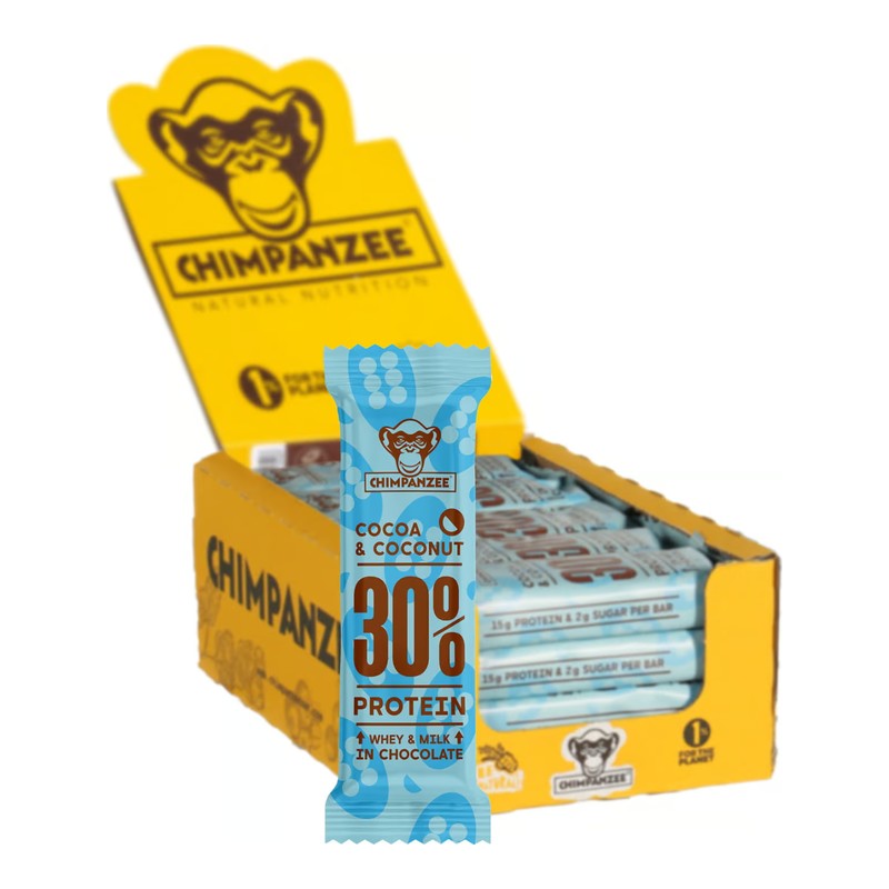 Chimpanzee Proteinbar 30% Cocoa & Coconut 50 g (20 stk.)