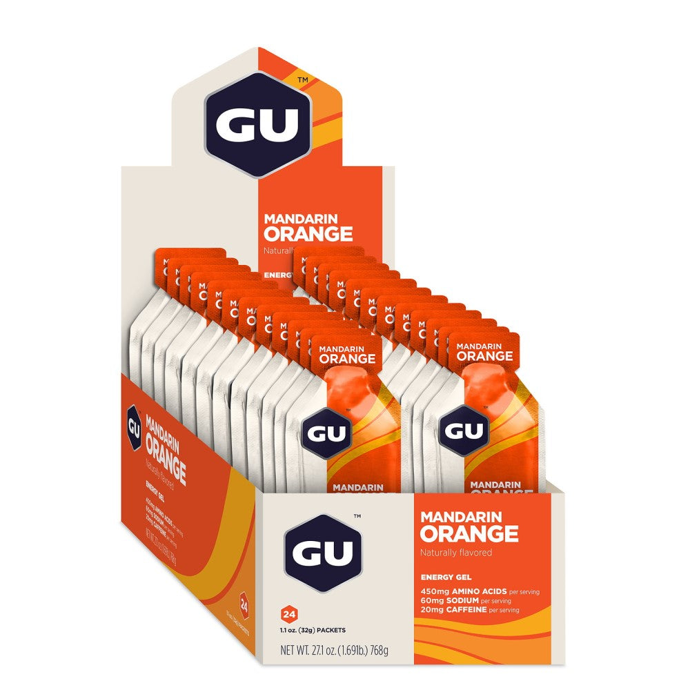 GU Energy Energiegel Mandarine Orange mit Koffein (24 x 32g) 12 Stk. MASTER