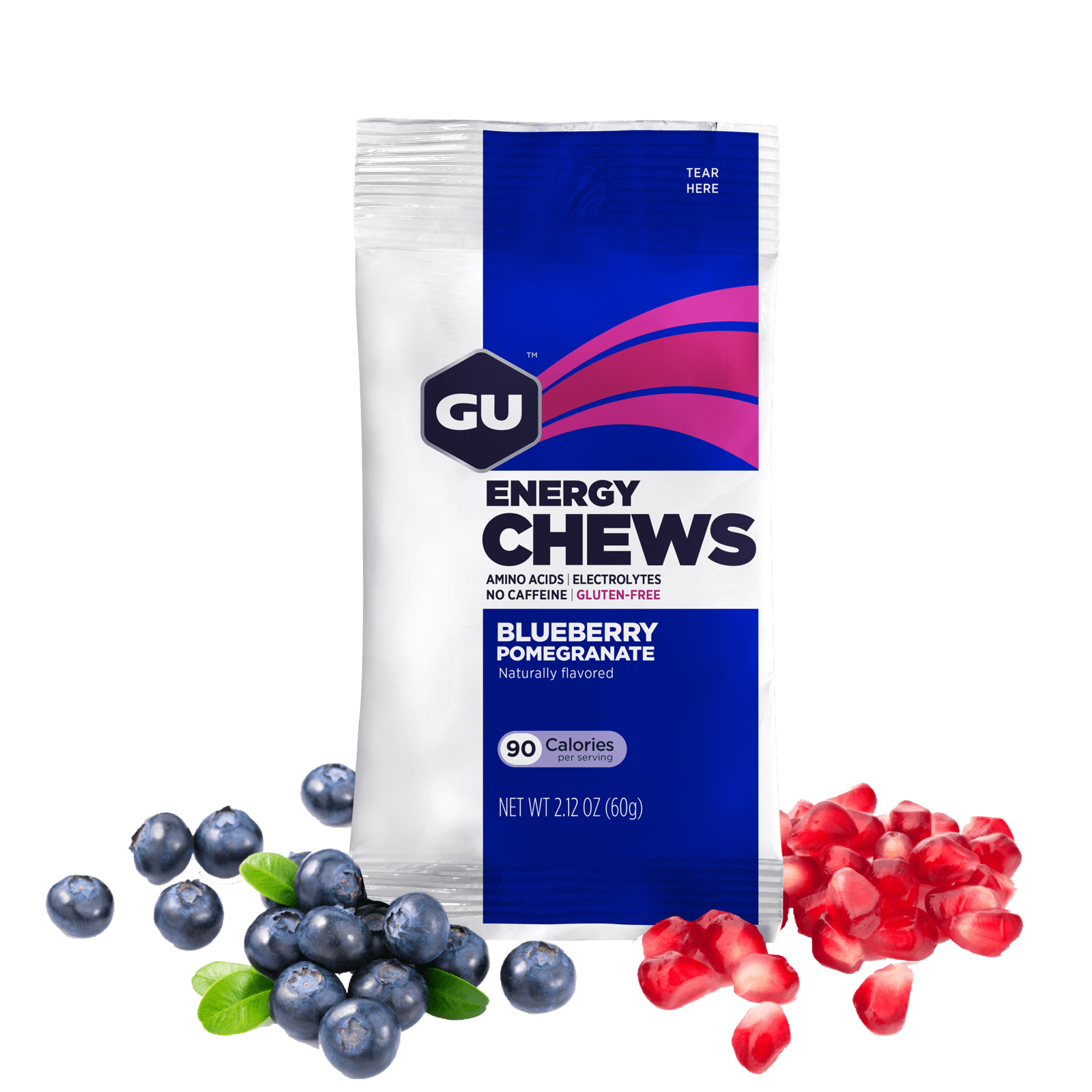GU Energy Chews Blue Pom 60g (12 x 60g) MHD Ware