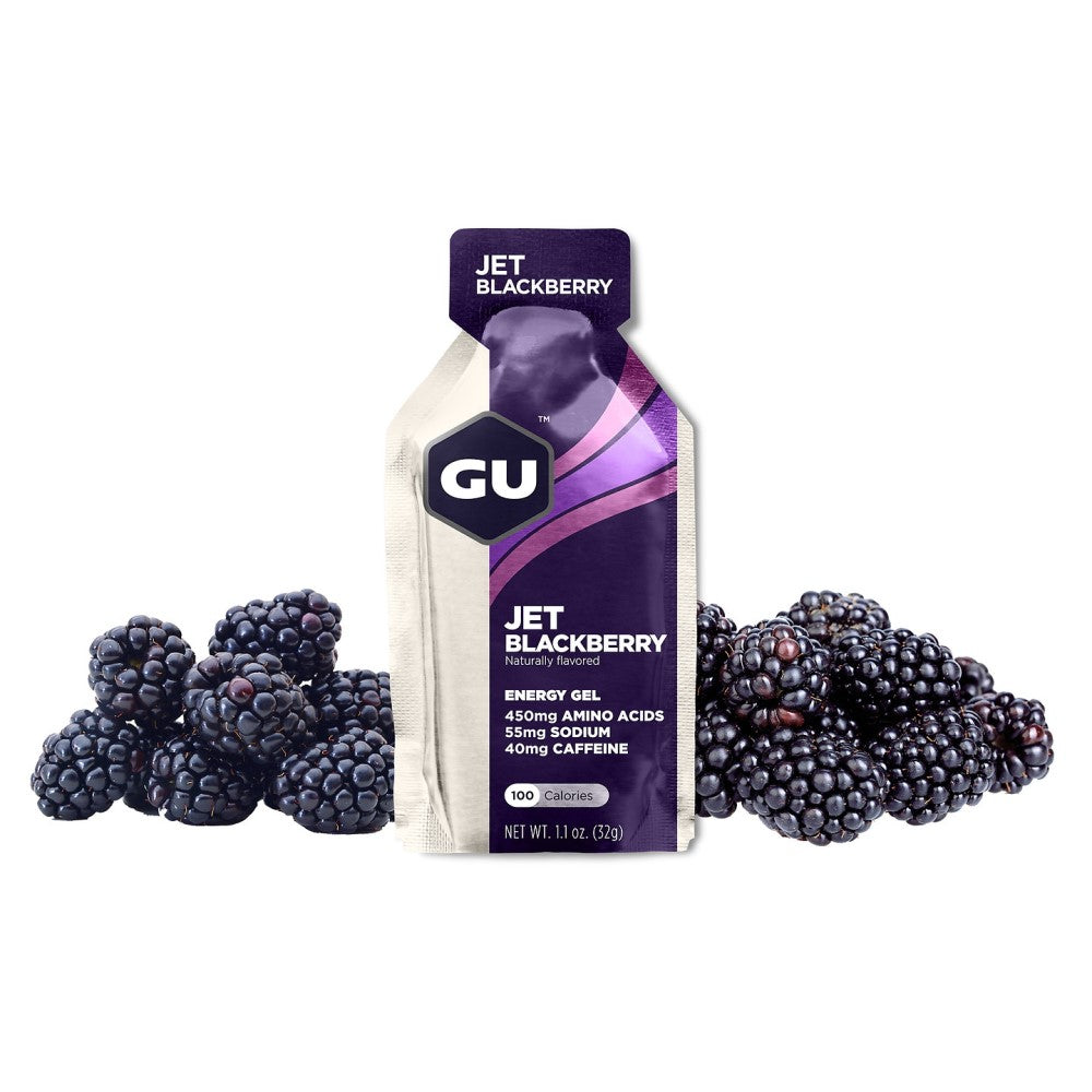 GU Energy Energiegel Jet Blackberry mit Koffein (24 x 32g)